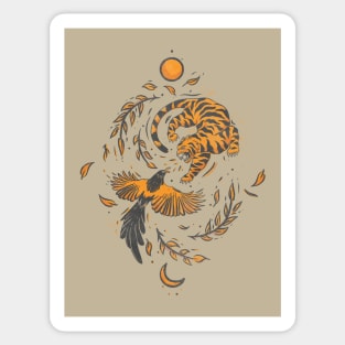 Tiger & Eagle Fighting Sticker